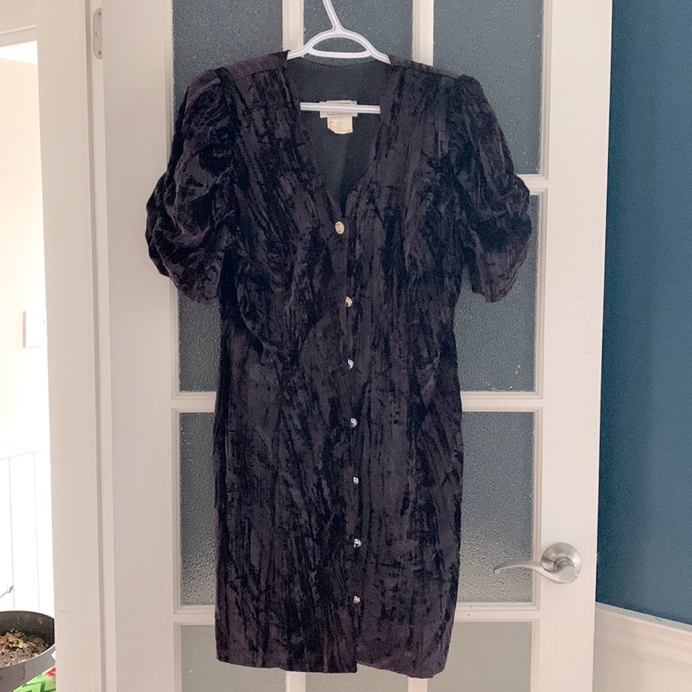 VINTAGE Goth Button Down Dress or Short Sleeve Blazer (10)